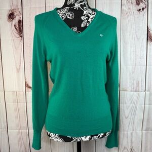 Vintage Christian Dior Actifs Long Sleeve V-Neck Sweater